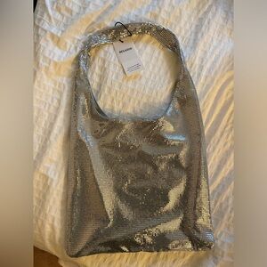 Silver hobo bag